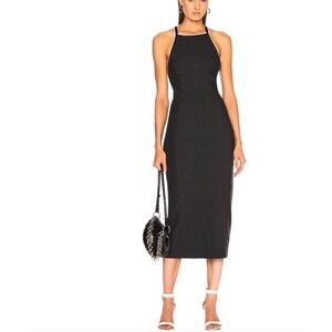 Rag & Bone Watts Racer Back Engineered Knit Charcoal Grey Body Con Midi Dress XS